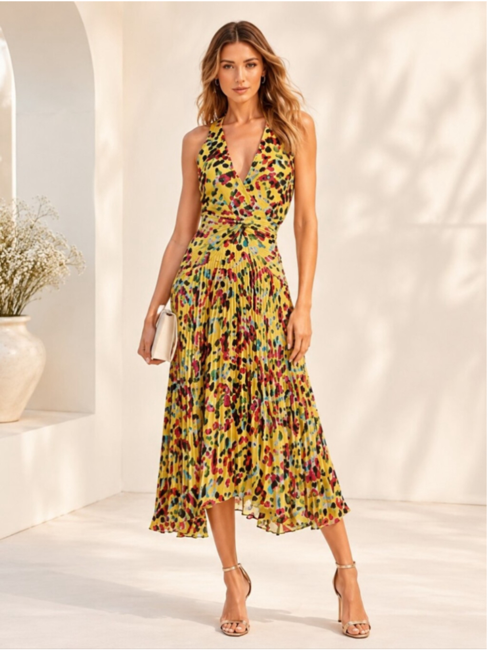 SALONI Rita Yellow Gardenia Silk Blend Floral High Low Dress 4-6